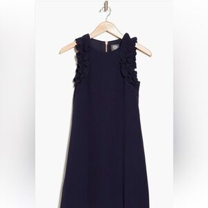 Vince Camuto Blue Ruffled Sheath Mini Dress